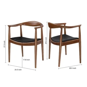 Modern American Kennedy armchair Office chair with PU leather cushion chaises de salle a manger en bois massif