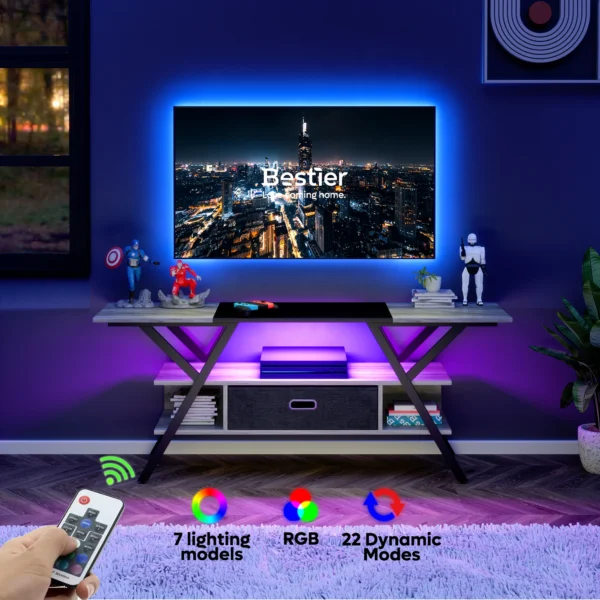 Tv Unit Cabinet Modern Y-Shaped Tv Stand Living Room Top Side Table Sets With Drawer Home Supplies - Image 4