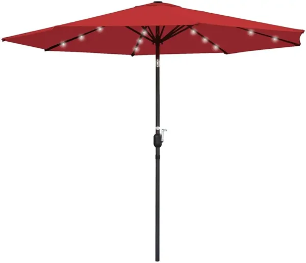 Steel solar beach garden patio umbrella outdoor with LED lights - Image 6