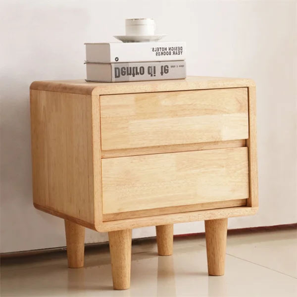 Simple Furniture Drawer Organizer Bamboo Nightstand Bedside Table For Bedroom - Image 6