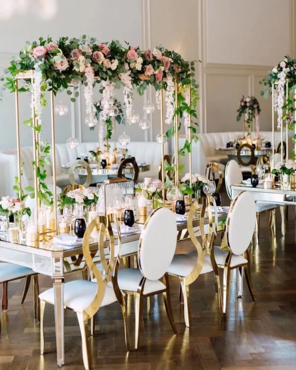 Golden Wedding Party Rental Stainless Steel Chairs - Image 2