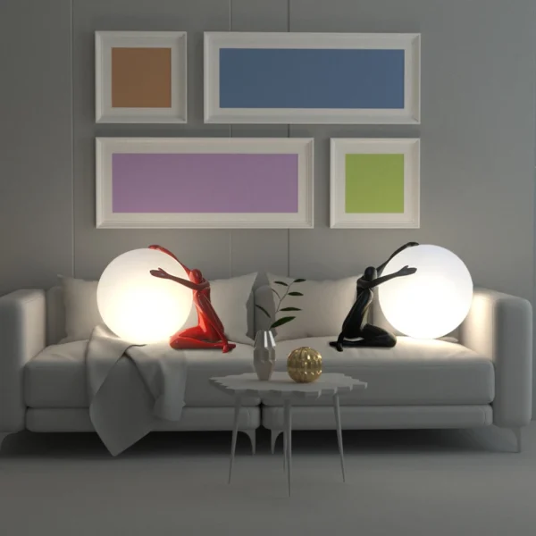 Living room home decor humanoid holding led table lamp resin minimalist desk lamp hotel bedroom bedside modern luxury table lamp - Image 4