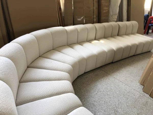 DISEN modern design modular channel sofa Belgium boucle sectional living room sofas - Image 4