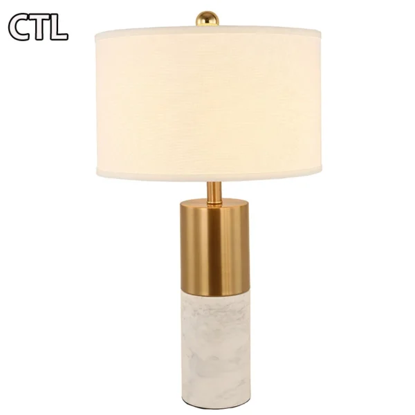 Cheap gold metal table lamps with fabric shade hotel bedroom bedside decorative desk lamp home decor modern luxury table lamp