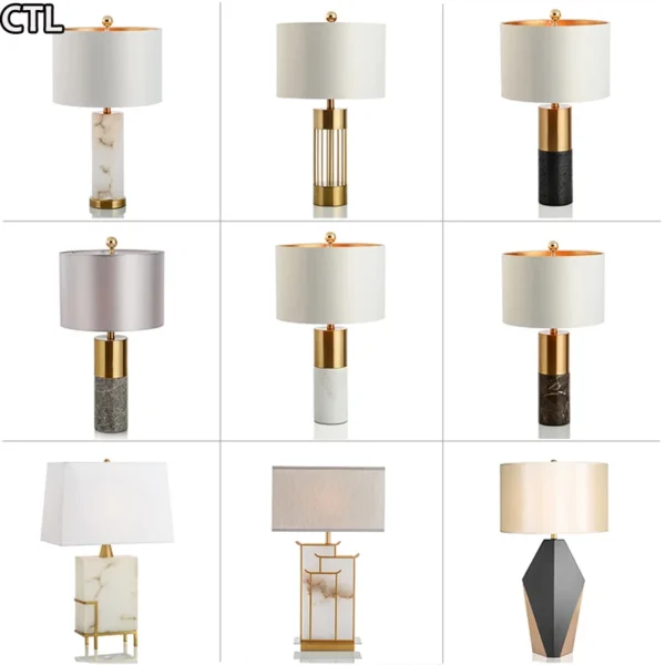 Cheap gold metal table lamps with fabric shade hotel bedroom bedside decorative desk lamp home decor modern luxury table lamp - Image 5