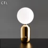 Hotel bedroom bedside nordic modern table lamps glass ball shade desk lamp indoor gold luxury minimalist home decor table lamp - Image 6