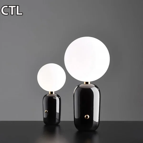 Hotel bedroom bedside nordic modern table lamps glass ball shade desk lamp indoor gold luxury minimalist home decor table lamp - Image 3