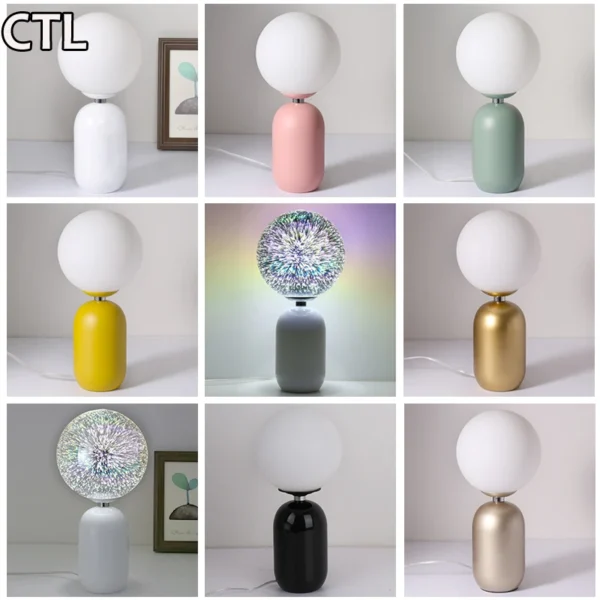 Hotel bedroom bedside nordic modern table lamps glass ball shade desk lamp indoor gold luxury minimalist home decor table lamp - Image 5