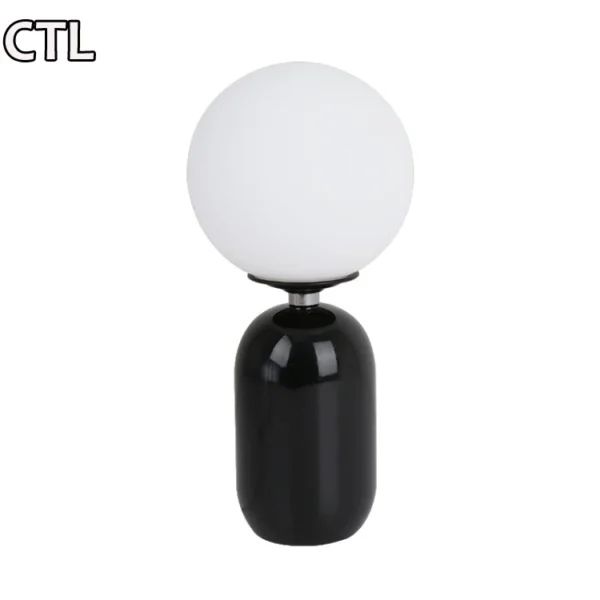 Hotel bedroom bedside nordic modern table lamps glass ball shade desk lamp indoor gold luxury minimalist home decor table lamp