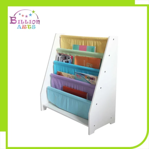 Beautiful Kinds of Wooden Children Canvas Bookcase School Library Book Display - Image 3