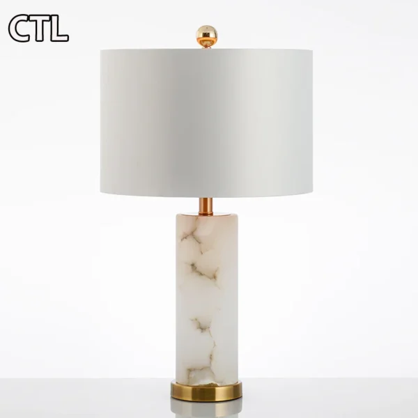 Cheap gold metal table lamps with fabric shade hotel bedroom bedside decorative desk lamp home decor modern luxury table lamp - Image 2