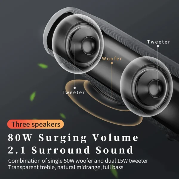 Blue Tooth Speaker 80W High Power Output Subwoofer Deep Bass Portable HiFi Best Quality Stereo Surround Sound Effect Boombox - Image 5