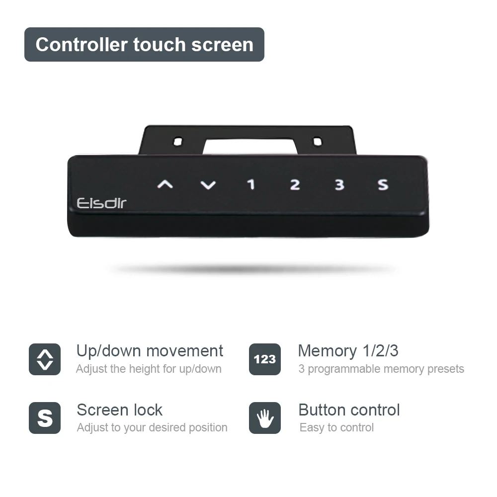 Eisdir DM3 Home Office Furniture Ergonomic Electric Height Adjustable Desk Dual Motors Healthy Sit Stand Desk for Office