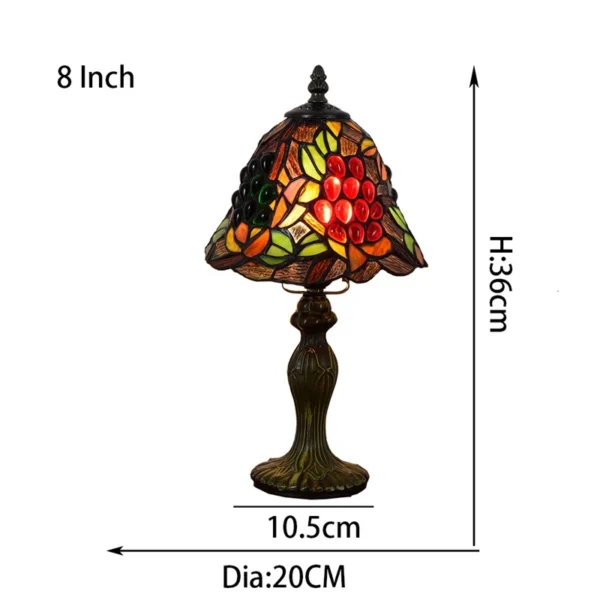 American Rural Vintage Grape Art Table Lamp Tiffany Stained Glass Bar Dining Room Bedside Small table lamp shade - Image 2