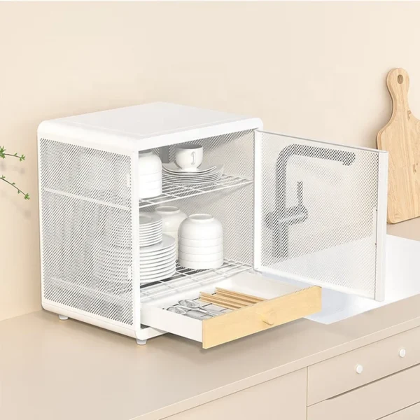 Multifunctional metal kitchen shelf dishware storage stand countertop dish drain rack cupboard storage rack organizers dish rack - Image 2