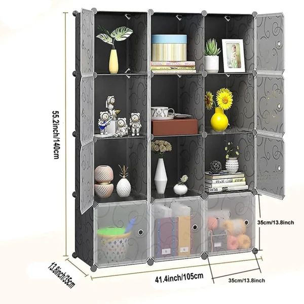 Fabric Dresser Storage Tower Organizer Unit For Bedroom Closet Storage Cabinet For Kids Toys Transparent Wardrobe - Image 4