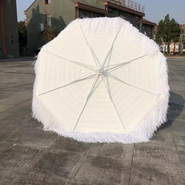 Outdoor Large Straw Sunny Umbrella Reverse Straight Grass Pillar Umbrella Grass Beach Umbrella Hawaii PP Outdoor Furniture Relax - Image 2