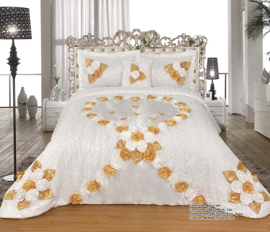 Polyester patchwork quilt queen size bedsheet bedding set king and queen size fitted bedspread - Image 3