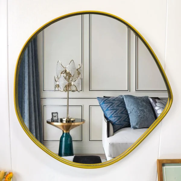 SET 3 Easy to install modern indoor decorative gold black wall mirrors  minimalist art decor framed mirror - Image 5