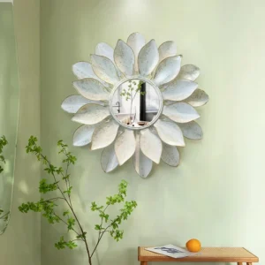 80*80cm Creative light luxury living room wall decorative mirror porch background wall pendant wall art iron mirror