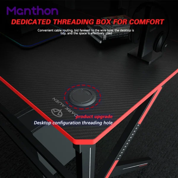 New Modern Custom Portable Adjustable L Shape RGB LED Lights Computer PC Gamer Gaming Table Desk - Image 2