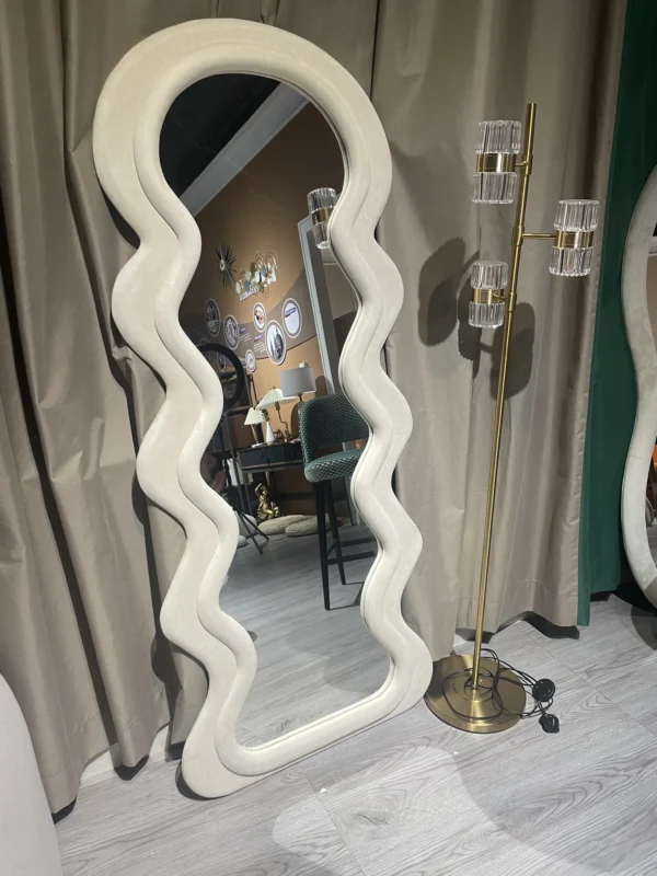 Ins famous Full body decorative fitting room dressing cloakroom household  wall-mounted wave mirror - Image 2