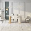 Metal Furniture Sets Factory Gold Stainless Steel Dining Table Marble Dining Table Set Modern Marble Dining Table Set - Image 2