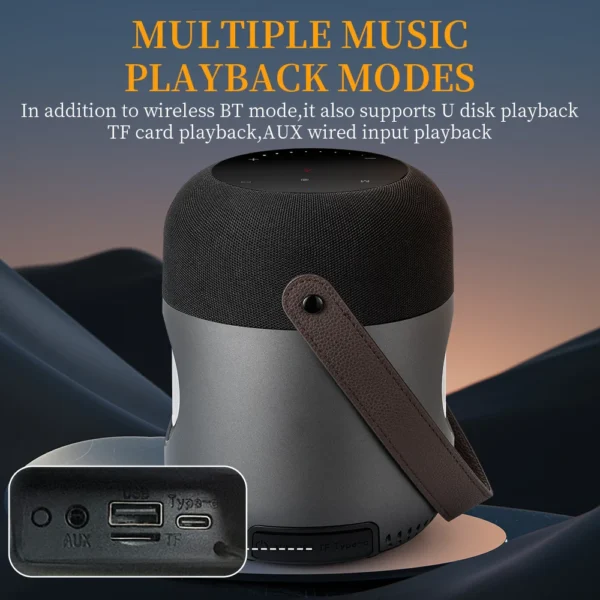 100W Wireless Portable Speaker Subwoofer with Touch Panel Button RGB LED Light Deep Bass 360 Surrounding Sound TWS TF Card U Dis - Image 5