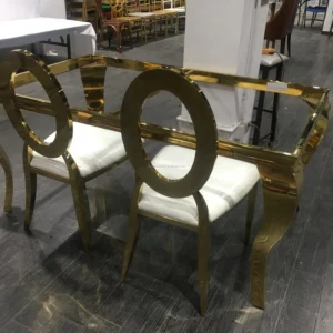 Golden Wedding Party Rental Stainless Steel Chairs