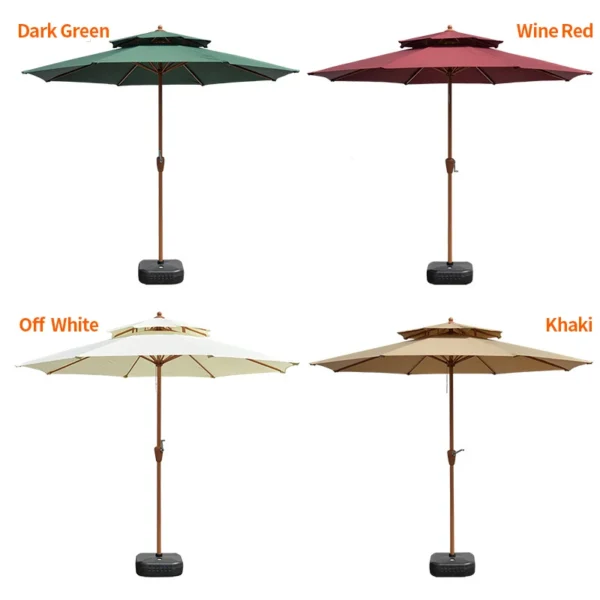 FEAMONT 9ft Polyester Beach used patio umbrellas Outdoor Umbrella Garden With Hand Crank Umbrella - Image 3