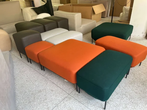 DISEN Modern Mozaikk stool bench Low square stool lobby restroom living room chair fabric upholstered living room home furniture - Image 4
