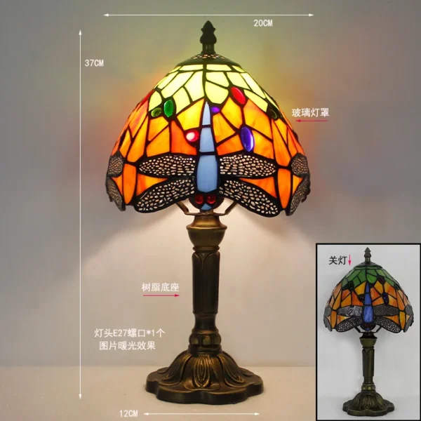 Table Lamp Tifani Lampen Tifany Lamparas De Mesa Design Retro Glass Stained Lampada Da Tavolo 8 Inch Tiffany Table Lamps - Image 5