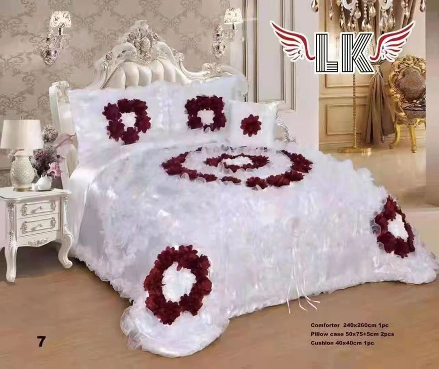 Polyester patchwork quilt queen size bedsheet bedding set king and queen size fitted bedspread - Image 2