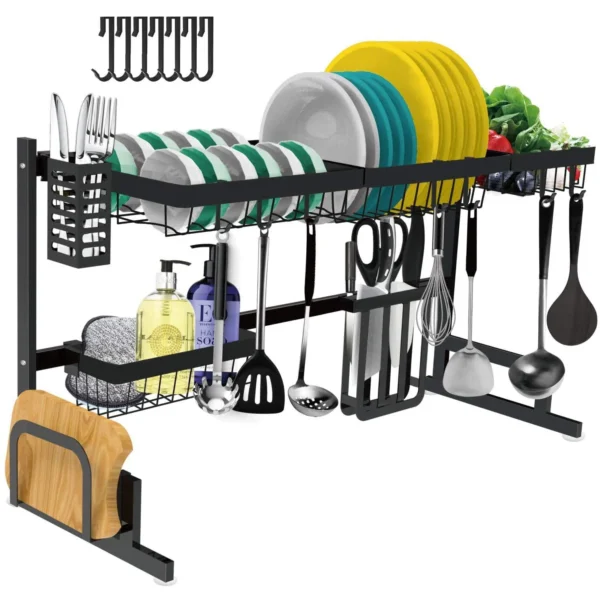 Dish Drying Rack Over The Sink -Adjustable Large Dish Rack Drainer for Kitchen Organization Storage Space Saver Shelf Holder - Image 6