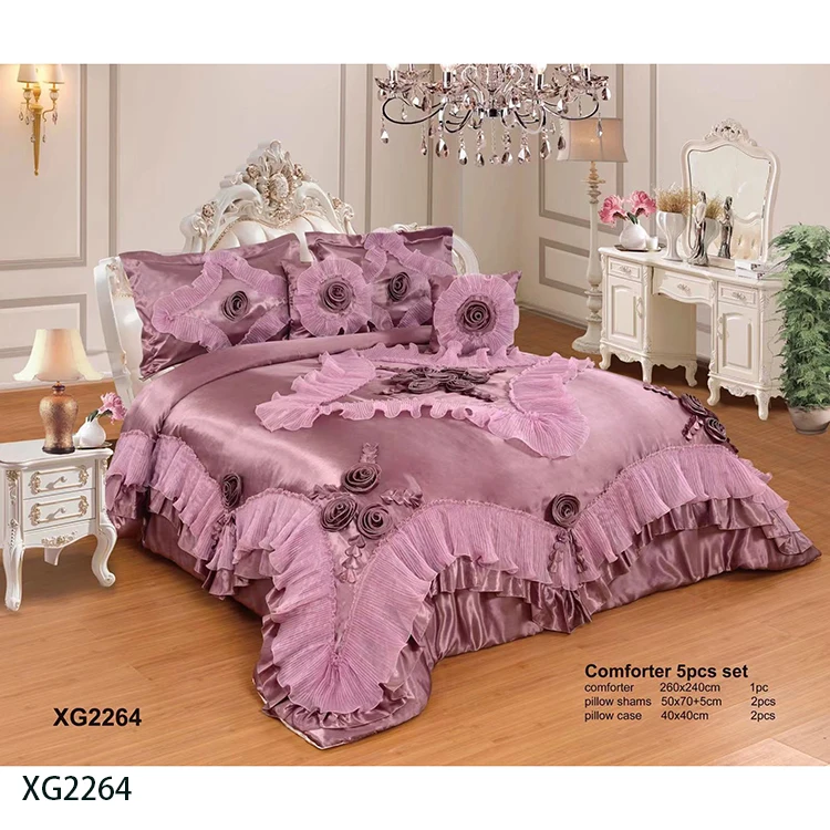 wedding king size bedding comforter sets luxury cheap polyester new design made in china bedding set - Image 2