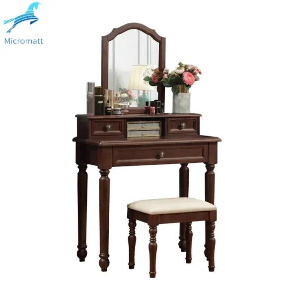 Neoclassical Beautiful Walnut Color Furniture Living Bedroom Wood Dresser - Image 5