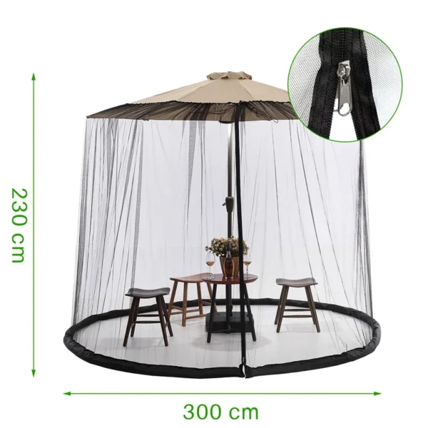 Patio Umbrella Mosquito Net Round Hanging  Nets Double Zipper Door Bed Canopy home garden outdoor