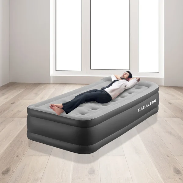 bedroom furniture Plush Material self air bed camping foldable air mattress - Image 2