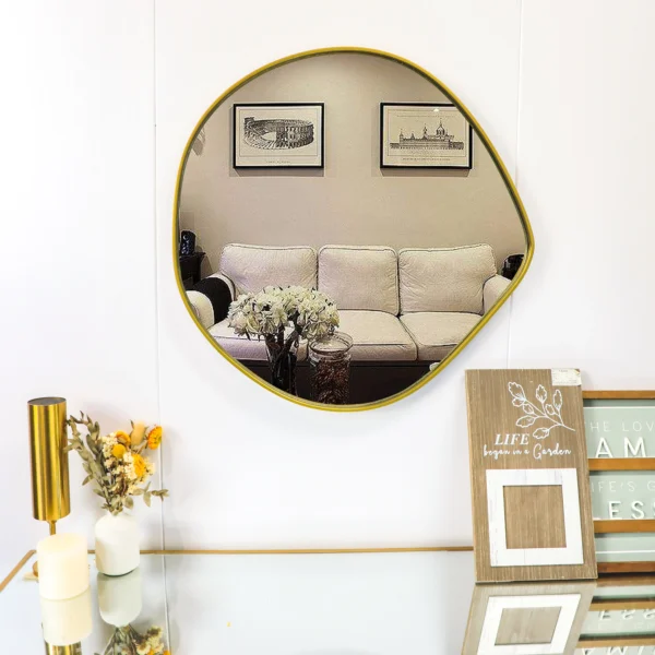 SET 3 Easy to install modern indoor decorative gold black wall mirrors  minimalist art decor framed mirror - Image 4