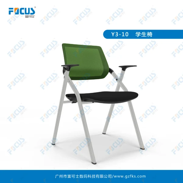 Mobile conference training chair/e-Learning computer chair with wheels writing pad school student chair - Image 2