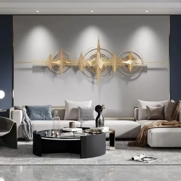 140X52cm light luxury 3d wall hanging mirrored decorative large gold metal Handicraft art home decor - Image 6