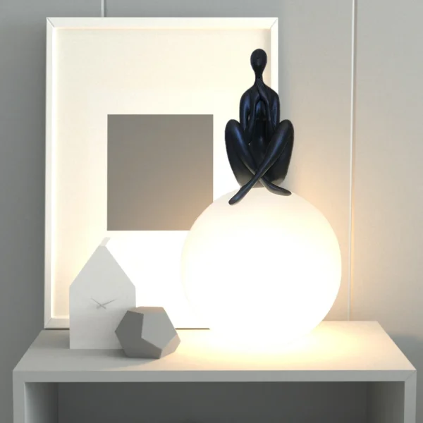 Living room home decor humanoid holding led table lamp resin minimalist desk lamp hotel bedroom bedside modern luxury table lamp - Image 5