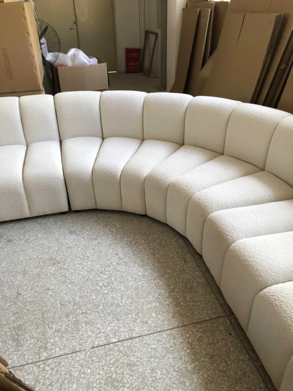 DISEN modern design modular channel sofa Belgium boucle sectional living room sofas - Image 3