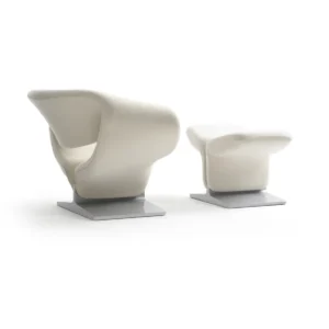 Modern designer furniture Tubular steel and Fabric Ribbon Chair and Ottoman for Living Room Furniture
