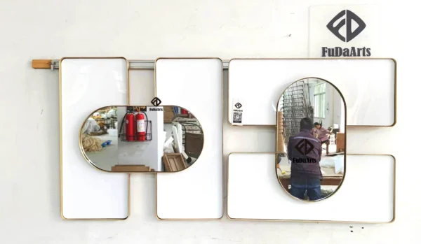 80x60CM factory price Modern Gold mirrored modern Design Metal home wall Decor Art living room decoration Wall Hanging for sale - Image 4