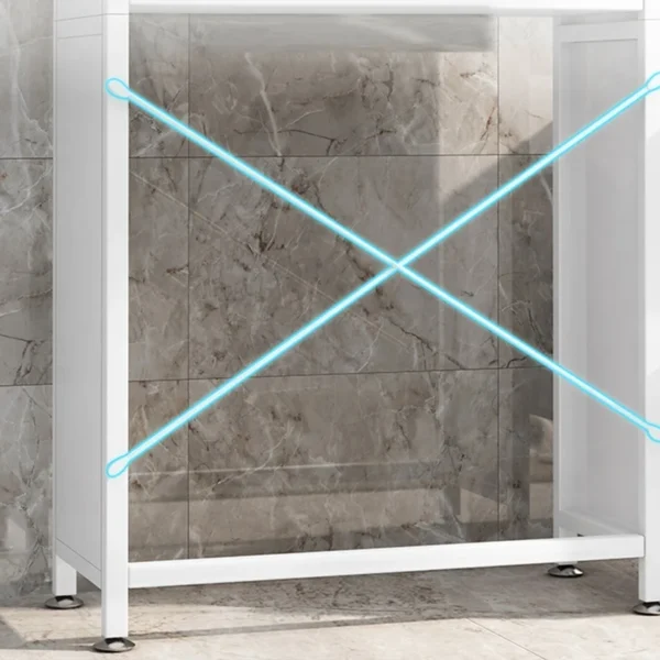 With cabinet door  bathroom cabinet foldable washing machine organiser storage rack metal above shelf over the toilet rack - Image 5