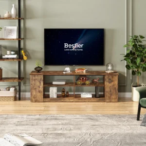 Modern High Gloss Wooden Tv Stand Tea Table Tv Cabinet Console Set With Storage Rack For Living Room
