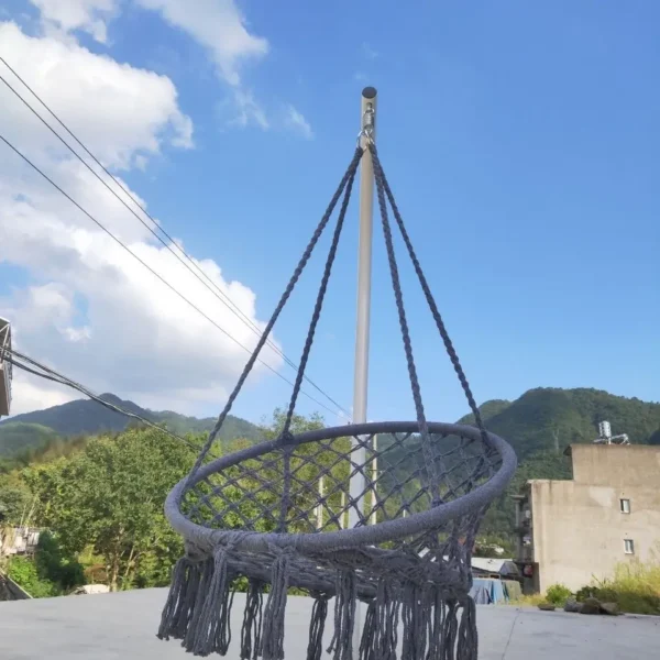 TOPIND Handmade Tassel Hanging Chair Cotton Rope Hammock Chair for Bedroom Patio Yard - Image 3