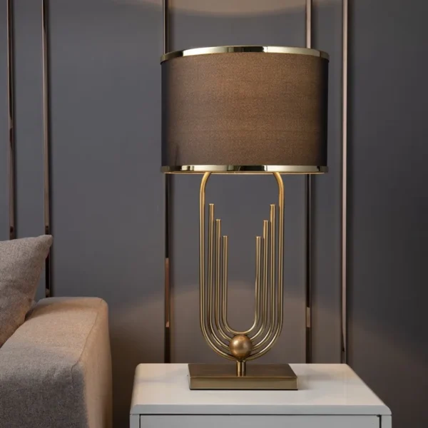 Hotel luxury modern black fabric lamp shade desk lamp home decorative night light bedside table lamp - Image 4