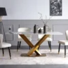 Factory Hot Sale 6 Seat  Chair Sintered Stone Top Dinning Set Modern Dining Table - Image 2